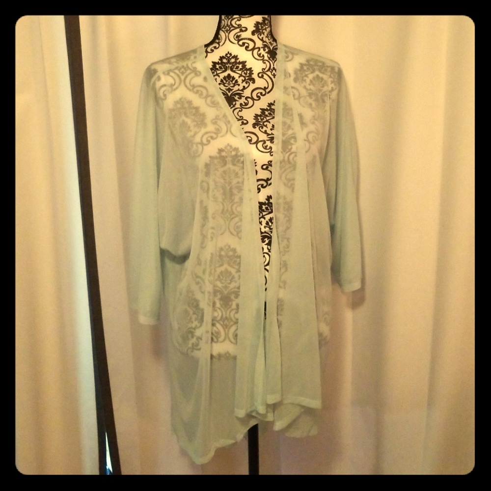 NWT LULAROE LINDSAY. Sheer Sea Foam Green Kimono.